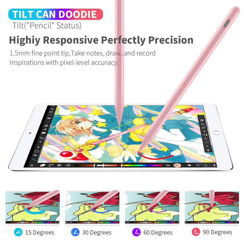  [AUSTRALIA] - Stylus Pen for ipad,with Palm Rejection,Tilt,Magnetic Function, Active Pencil Compatible with (2018-2021) Apple iPad Pro (11/12.9 Inch) iPad 6th/7th/8th/9th Gen,iPad Mini 5th Gen,iPad Air 3rd/4rd Gen pink