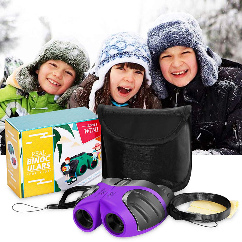 [AUSTRALIA] - mom&myaboys Kid’s Binoculars Toys, 8x12 Compact Telescope Girls Gifts for 3-12 Year Old Yard Play with Friend, Cool Toys for 4-8 Year Old Boys Happy Gifts,Birthday Presents (Purple) Purple