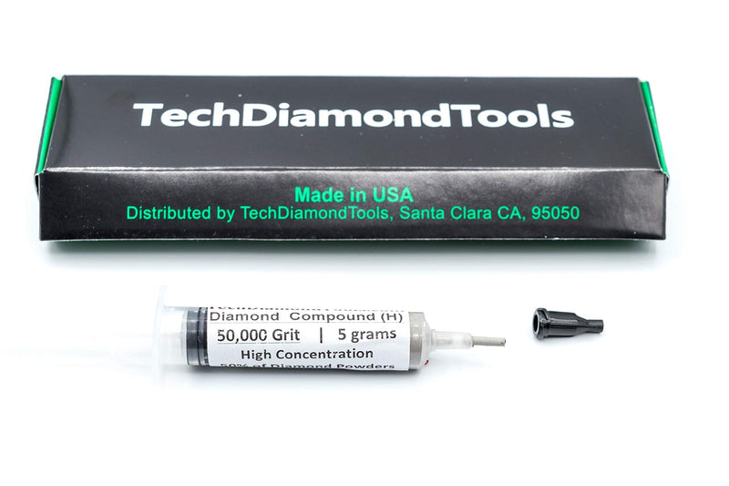  [AUSTRALIA] - TechDiamondTools Diamond Polishing Compound Polishing Paste 50,000 Grit 0-0.5 Microns for Marble Glass Metal Rock Jewelry Resin Silver Chrome Gemstone with High Concentration Diamond Powder USA Made 50,000 grit / 0 - 0.5 microns