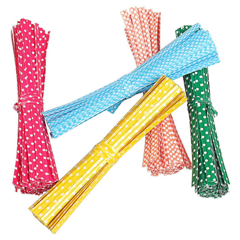  [AUSTRALIA] - Pengxiaomei 500 Pcs 4 Inch bag Twist Ties, Colorful Bag Ties for Cellophane Party Bag