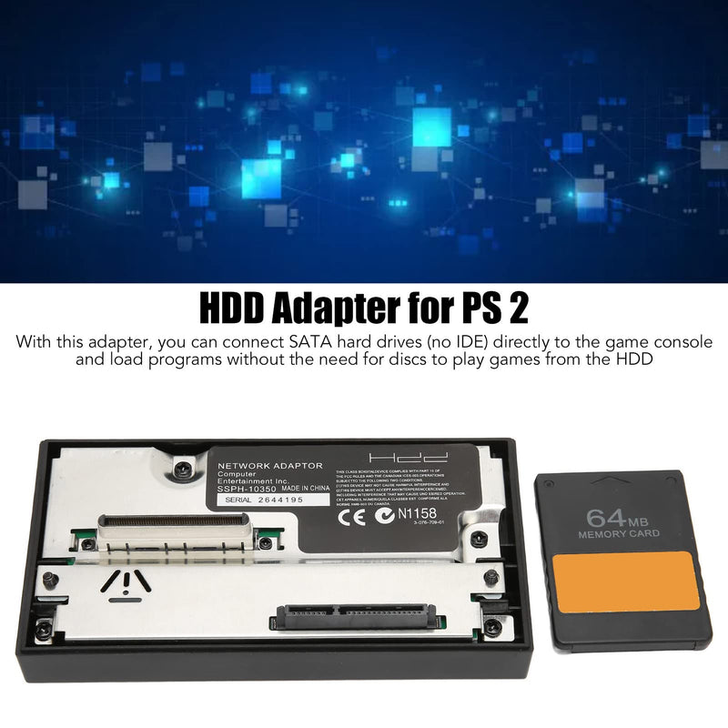  [AUSTRALIA] - Pomya Network Adapter and Memory Card,64 MB FMCB Version 1.953 Memory Card,Professional Free McBoot for PS2,SATA Interface HDD Adapter for PS 2 Network Adapter Set