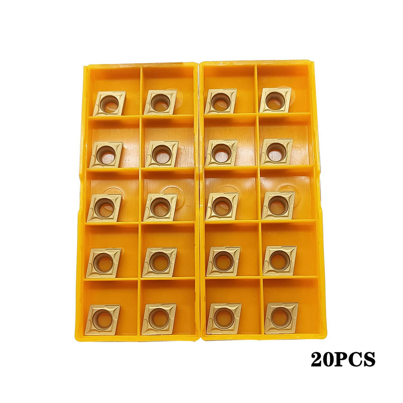  [AUSTRALIA] - Zouzmin 20pcs CCMT09T304/CCMT32.51 Carbide Turning Inserts,CCMT Insert Mutilayer Coated CNC Lathe Replacement Cutters Inserts for Lathe Turning Tool Holder Boring Bar