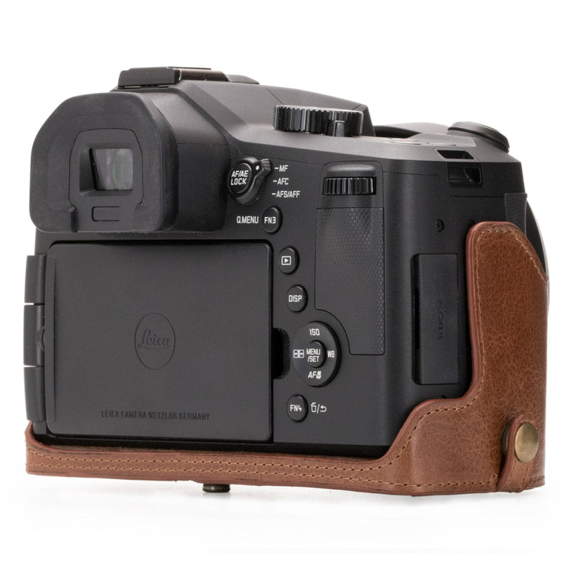  [AUSTRALIA] - MegaGear Ever Ready Genuine Leather Camera Case Compatible with Leica V-Lux (Typ 114) Dark Brown