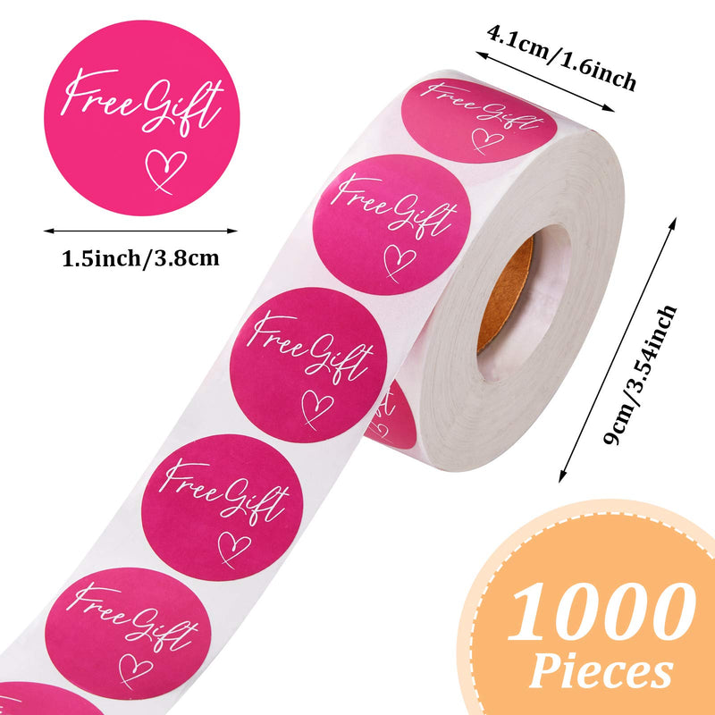 1000 Pieces Customer Appreciation Stickers Small Business Sticker Roll Round Self-Adhesive Stickers Labels for Packing Mailing Envelopes Postcards, 1.5 Inch (Rose Red Background) Pink Background - LeoForward Australia