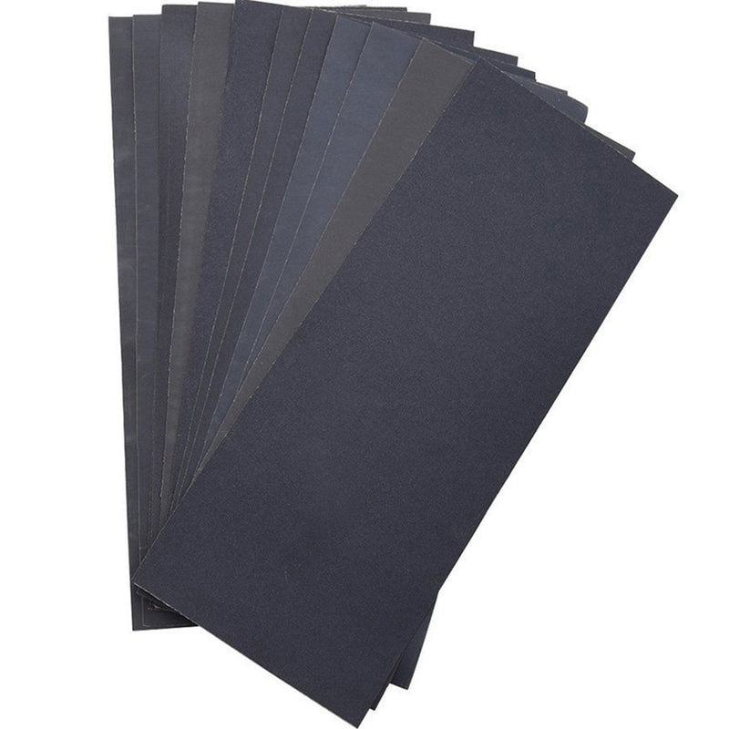  [AUSTRALIA] - LANHU Abrasive Dry Wet Waterproof Sandpaper Sheets Assorted Grit of 400/600/ 800/1000/ 1200/1500 for Furniture, Hobbies and Home Improvement, 12 Sheets (9 x 3.6 Inch) 9 x 3.6 Inch