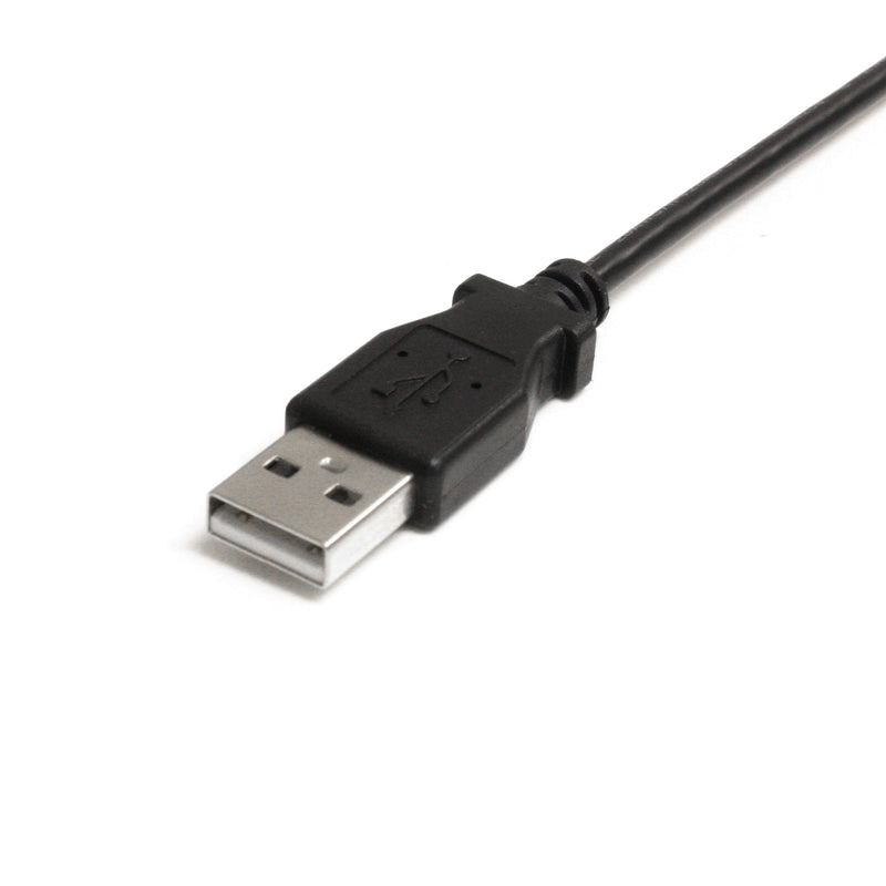  [AUSTRALIA] - StarTech.com 3 ft. (0.9 m) Left Angle Mini USB Cable - USB 2.0 A to Left Angle Mini B - Black - Mini USB Cable (USB2HABM3LA) 3 ft / 1m