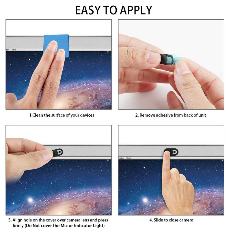  [AUSTRALIA] - Webcam Cover (3 Pack) Allinko 0.03 inch Ultra Thin Laptop Camera Cover Slide for Computer MacBook Pro/Air iMac iPhone Cell Phone PC Tablet Notebook Surface Pro Echo Show Camera Blocker Slider - Black 3 PCS