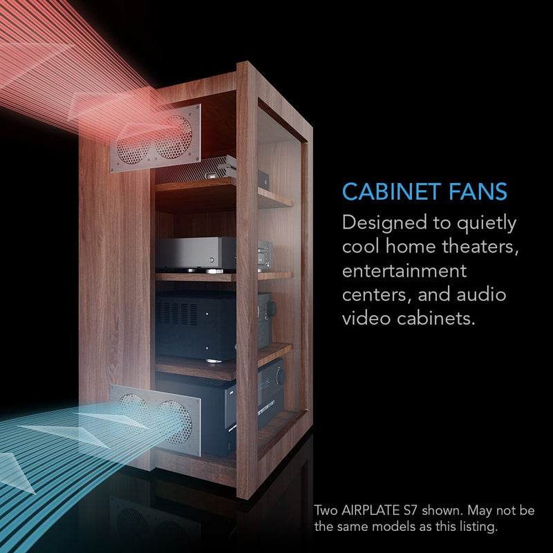  [AUSTRALIA] - AC Infinity AIRPLATE S1, Quiet Cooling Fan System 4" with Speed Control, for Home Theater AV Cabinets Single 80