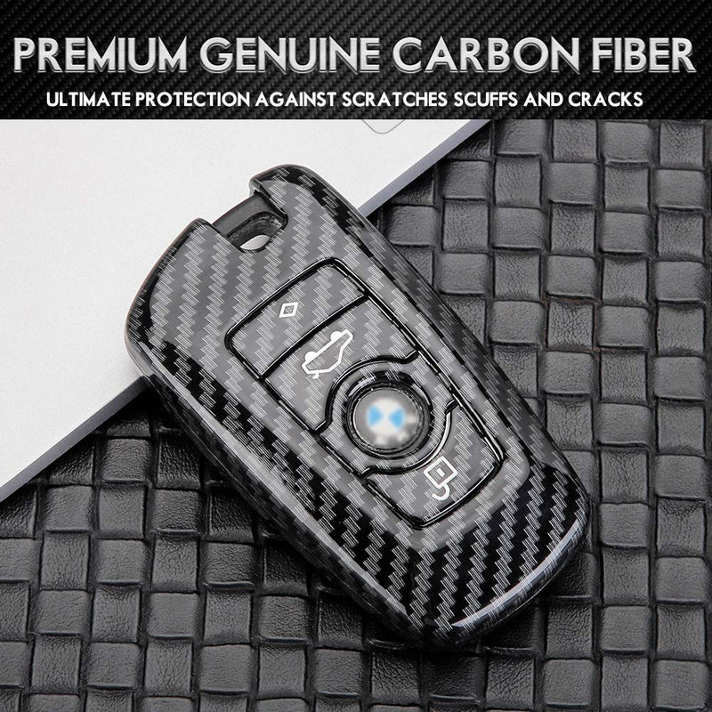  [AUSTRALIA] - DOHON Key Fob Remote Cover for BMW, Carbon Fiber Key Protective Case for BMW X3 X4 GT3 GT5 1 2 3 4 5 Series, 1pc, Gloosy Black