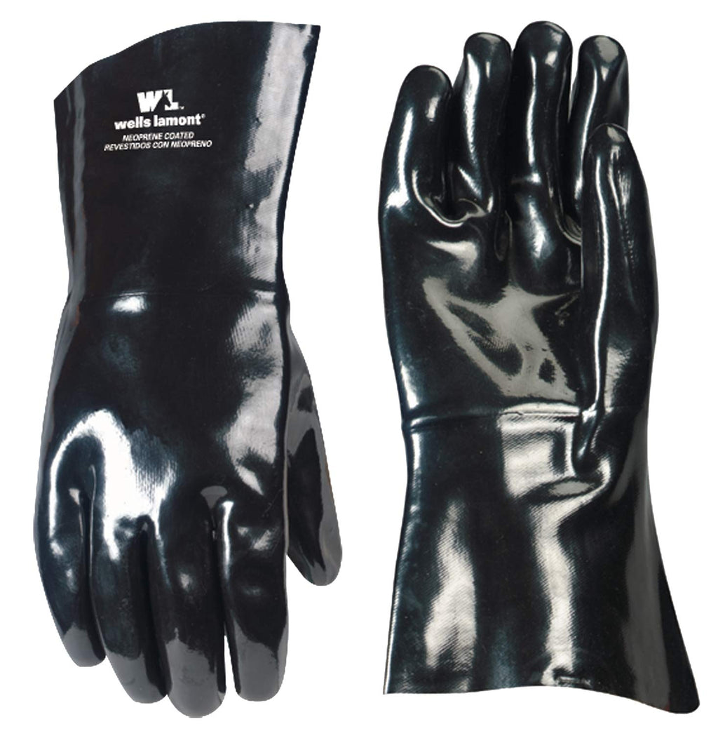  [AUSTRALIA] - Wells Lamont Work Gloves, Neoprene Coated, One Size, Black (192) Gauntlet Cuff