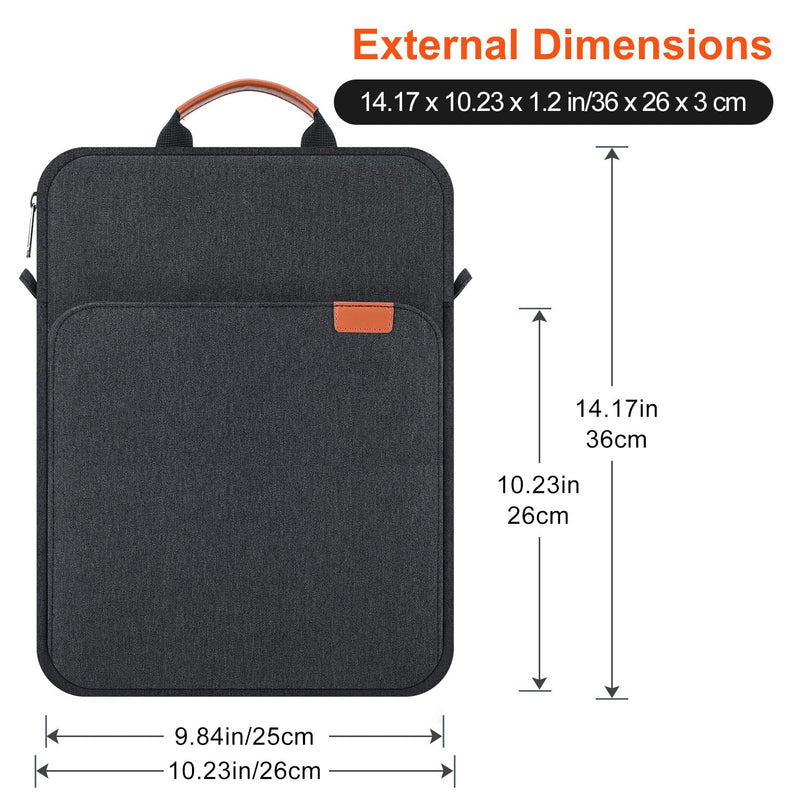  [AUSTRALIA] - 12.4-13 Inch Tablet Sleeve Case for 12.4" Samsung Galaxy Tab S8+ S7+ Plus S7 FE, iPad Pro 12.9"/MacBook Air Pro 13"/MacBook Pro 14" M2 M1 Laptop Shoulder Bag,Surface Pro 9 13" 2022 Carrying Bag-Grey 12.4-13 Inch Grey