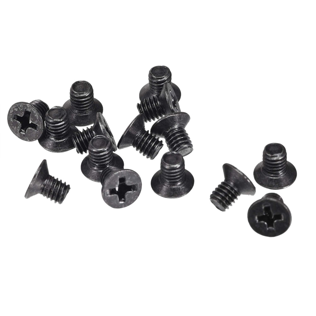  [AUSTRALIA] - uxcell M4 x 6mm Phillips Screw Fastener Black for Laptop PC TV Fan Switch 50pcs