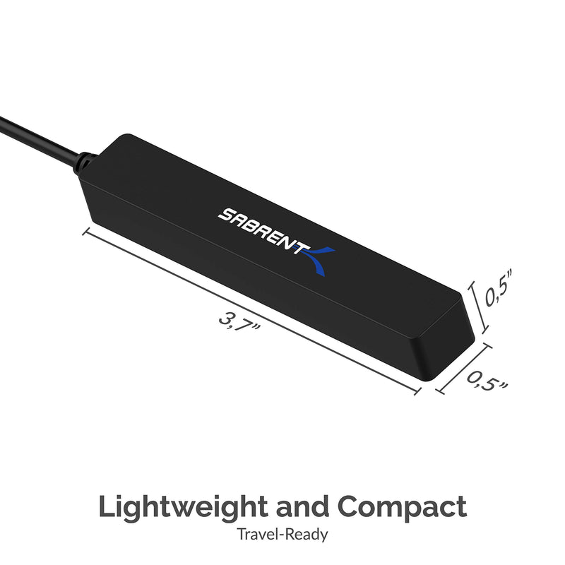 Sabrent 4 Port Portable USB 2.0 Hub (9.5" Cable) for Ultra Book, MacBook Air, Windows 8 Tablet PC (HB-MCRM) 4-Port - LeoForward Australia