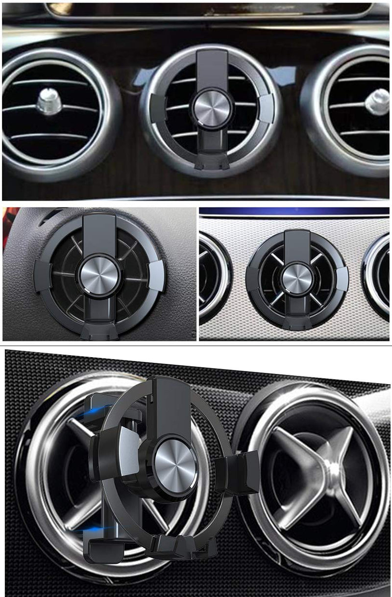  [AUSTRALIA] - dlfcizlsl Car Phone Mount for Circular Air Conditioning Outlet Applicable MercedeBenz Mobile Phone HolderFord Mustang Mini Cooper Fiat 500