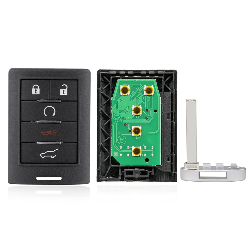 [AUSTRALIA] - Keyless Entry Smart Remote Key Fob Fits with Cadillac SRX 2010 2011 2012 2013 2014 2015 ATS XTS 2013-2014 ELR 5 Button NBG009768T (Pack of 2)