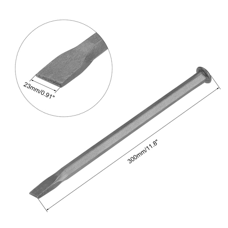  [AUSTRALIA] - uxcell Masonry Chisel for Rock 11.8" Flat Carving Head Sand Blasting Medium Carbon Steel for Carving Stone Breaking Concrete