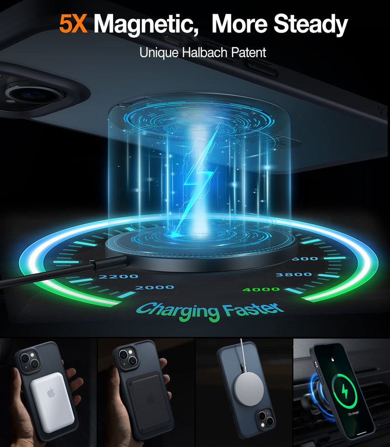  [AUSTRALIA] - TORRAS Magnetic for iPhone 14 Pro Max Case [Compatible with Magsafe] with Stand, [Military Grade Drop Protection] Shockproof Translucent Back Slim Protective Phone Case (2022), Black