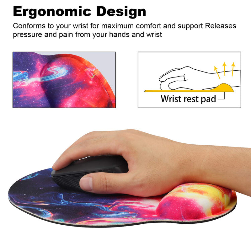  [AUSTRALIA] - Cmhoo Ergonomic Mouse Pad Wrist Rest Pad with Wrist Support Memory Gel Non-Sliding Rubber Base for Computer and Office - 10x9 xuancai7