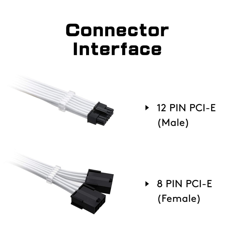  [AUSTRALIA] - EZDIY-FAB RTX 3000 Series 12 Pin to Dual 8 Pin PCIe Sleeved Extension Cable 300 MM- Connector for NVIDIA Ampere GEFORCE RTX 3060ti 3070 3080 FE Funder Edition- Black