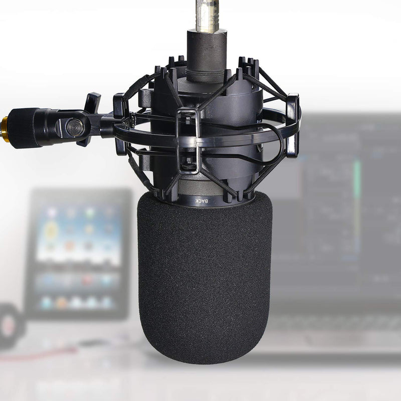  [AUSTRALIA] - AT2020 Shock Mount with Pop Filter - Foam Windscreen with Microphone Shockmount Reduces Vibration Noise and Blocks Out Plosives for Audio Technica AT2020 AT2035 ATR2500 Condenser Mic by YOUSHARES