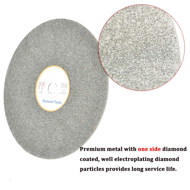  [AUSTRALIA] - SCOTTCHEN Diamond Flat Lap Wheel 6" x 1/2" Arbor Grinding Sanding Disc Lapping Polishing Disc-80 Grit 80 Grit