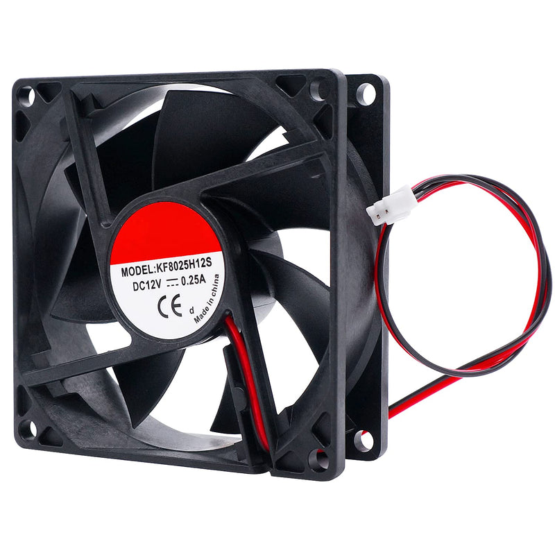  [AUSTRALIA] - TWTADE 2500RPM DC 12V 80mm x 80mm x 25mm 2 Pin Dual Ball Bearing Brushless Quiet Cooling Fan 8025 Fan for Computer case,3D Printer[chip]