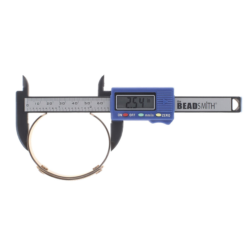 The Beadsmith Digital Caliper, 4 inch/100mm, Carbon Fiber, Battery Powered, On/Off Button, LCD display BONUS: Battery Included! - LeoForward Australia