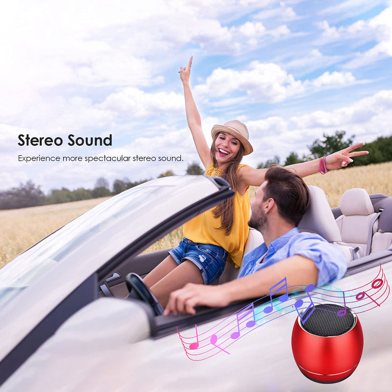  [AUSTRALIA] - Aresrora Portable Bluetooth Speakers,Outdoors Wireless Mini Bluetooth Speaker with Built-in-Mic,Handsfree Call,TF Card,HD Sound and Bass for iPhone Ipad Android Smartphone and More (Red) Red