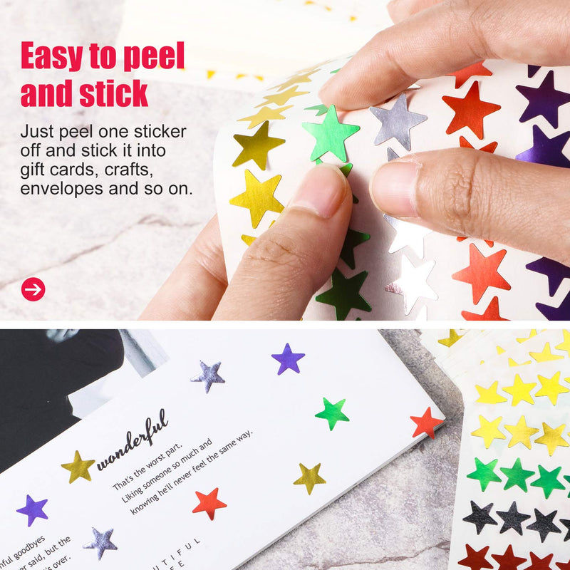  [AUSTRALIA] - 100 Sheets 4500 Counts Foil Star Stickers Reward Star Stickers Labels for Home, School, Bar, DIY and Office Decoration (Assorted Color)