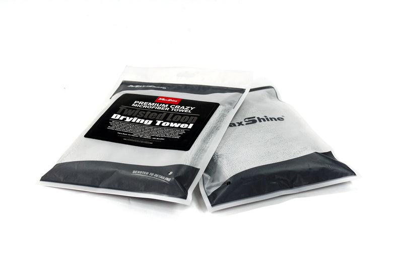  [AUSTRALIA] - Maxshine 500GSM Microfiber Twisted Loop Drying Towel, Scratch-Free, Lint-Free and Swirl-Free, Grey, 40x40cm