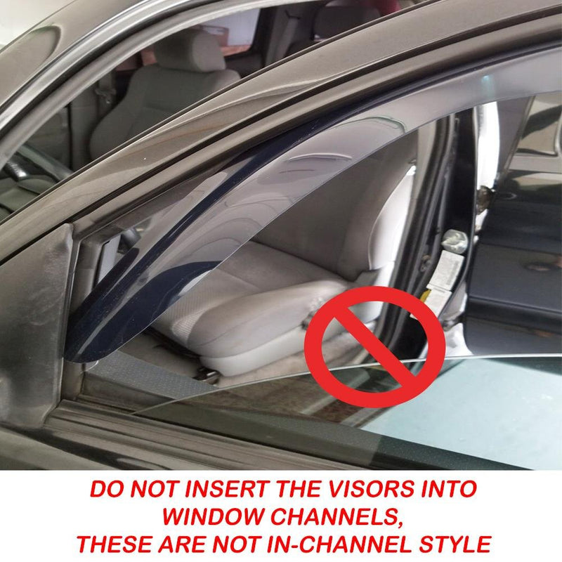  [AUSTRALIA] - S SIZVER Smoked Out-Channel Window Vent Guard Rain Visors for 2010-2016 Ford Taurus