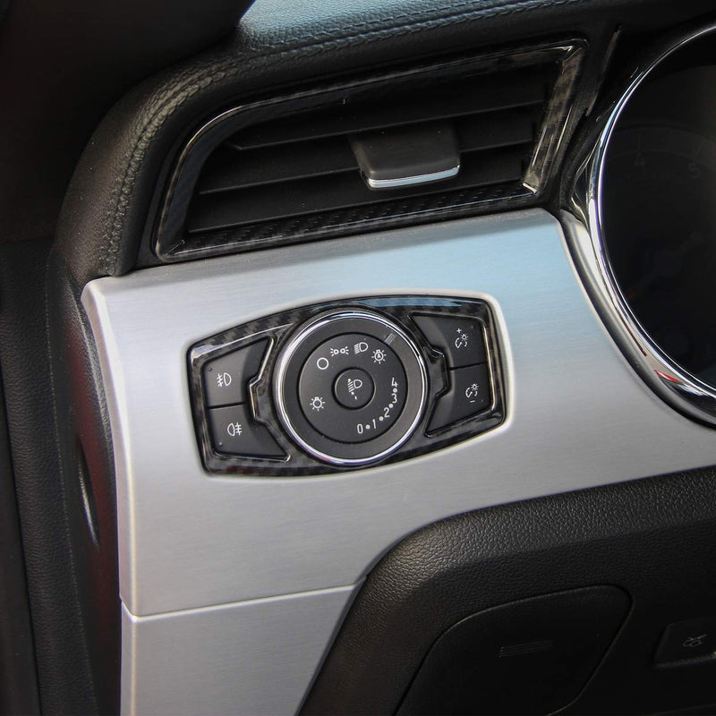  [AUSTRALIA] - Carbon Fiber Grain Headlight Switch Cover Trim for Ford F150 & Mustang 2015 2016 2017