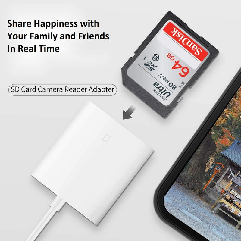  [AUSTRALIA] - 【Apple MFi Certified】Lightning to SD Card Reader for iPhone, DESOFICON Trail Game Camera SD Card Viewer, Lightning to SD Card Camera Reader for iPhone 14 13 12 11 Pro Max XS XR X 8 iPad, Plug and Play