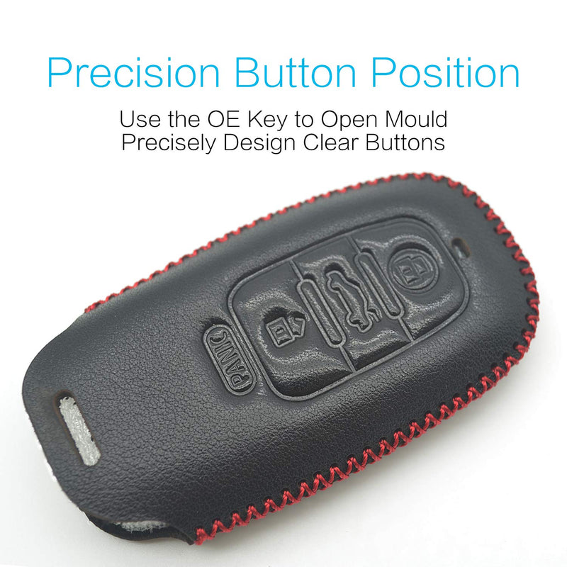  [AUSTRALIA] - Compatible with fit for 2009-2018 A1 A3 A4 A5 A6 A7 A8 allroad Quattro Q3 Q5 Q7 R8 RS5 RS7 S3 S4 S5 S6 S7 S8 SQ5 TT Quattro 3+1 Buttons Leather Case Smart Key Fob Cover Keyless Remote Holder Protecter