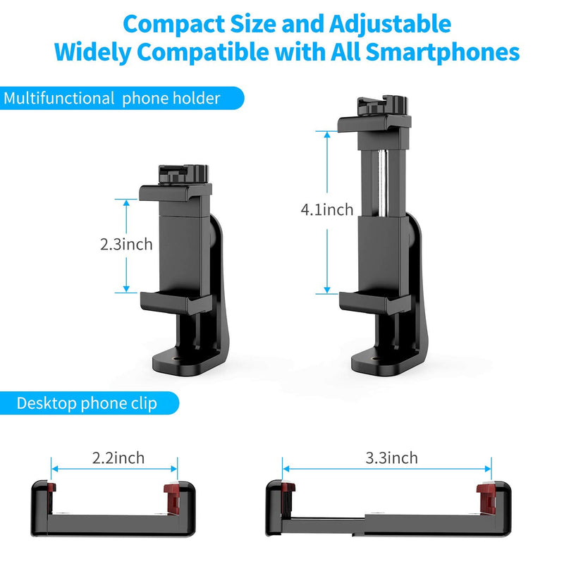  [AUSTRALIA] - Owine Universal Dual Cell Phone Tripod Mount Adapter Premium Smartphone Clamp, Compatible with iPhone,Samsung Galaxy,Note,Lg,All Smartphones Perfectly.Connects to Tripod, Monopod, Selfie Stick