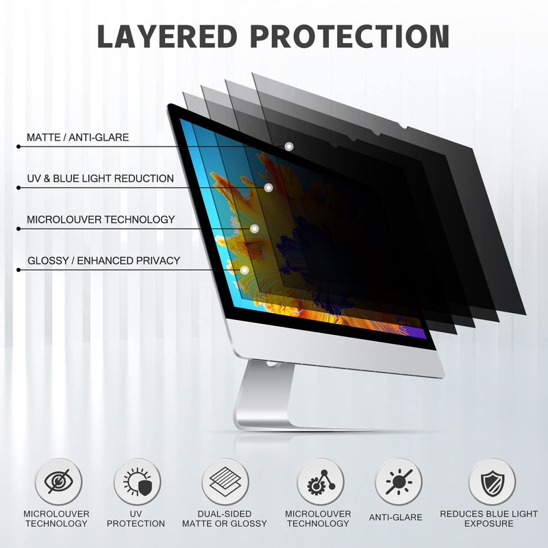  [AUSTRALIA] - 19" Computer Privacy Screen Filter for 16:10 Widescreen Monitors - Premium Anti-Glare Computer Screen Cover: Anti-Glare - Anti-Scratch - UV & Blue Light Screen Protection 19" Computer Privacy Screen Filter(16:10)