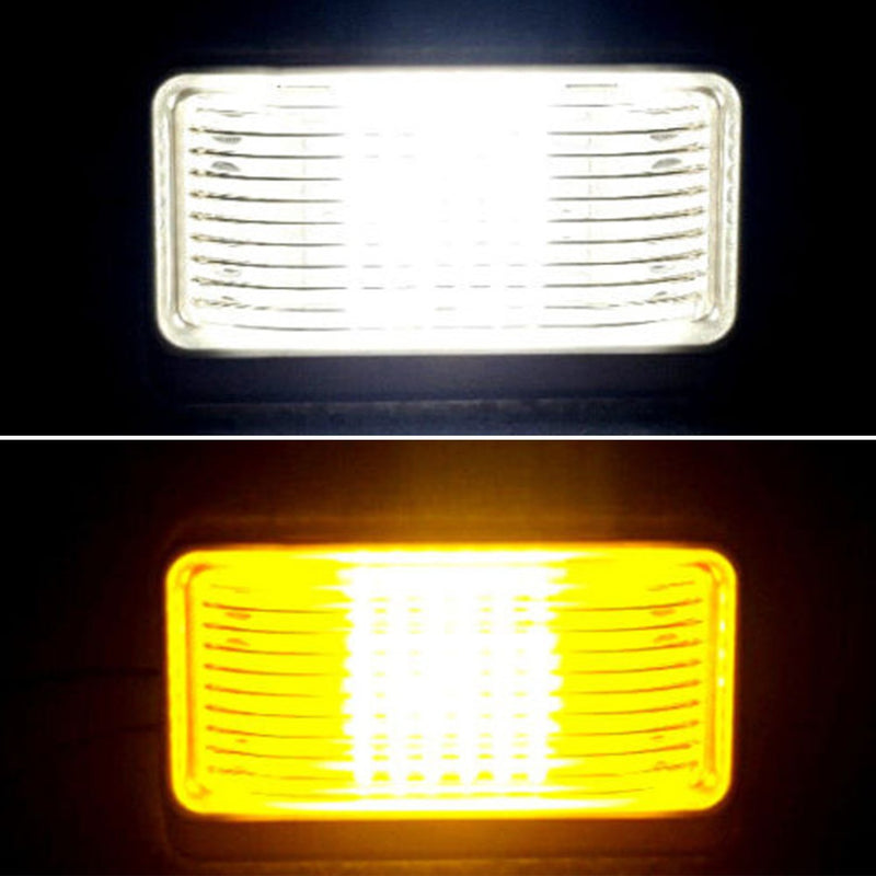  [AUSTRALIA] - Kohree LED RV Porch Light Exterior Utility 12V Lighting Fixture LED Panel, 320 Lumen, Replacement Lighting for RVs, Trailers, Campers, 5th Wheels. White Base, Clear and Amber Lenses Included 2 Packs Two Lens 2 Packs