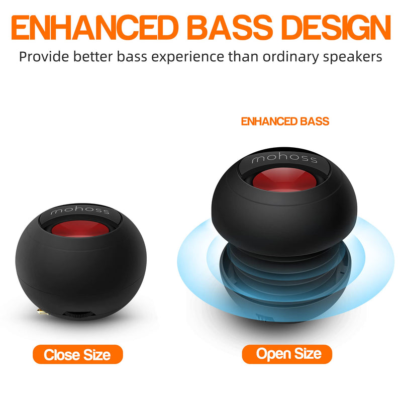  [AUSTRALIA] - Mini Bass Speaker, mohoss Portable Plug in Speaker with 3.5mm Aux Audio Input, Rechargeable External Hamburger Speaker for iPhone Android Smartphones Laptop Tablet iPod MP3