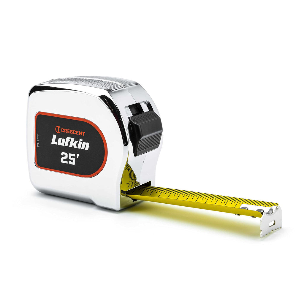  [AUSTRALIA] - Crescent Lufkin 1-1/8" x 25' Chrome Case Yellow Clad Tape Measure - L925-02 25'