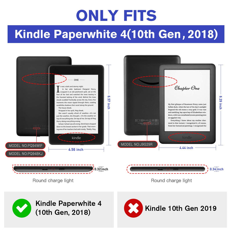  [AUSTRALIA] - Ayotu Water-Safe Case for Kindle Paperwhite (10th Generation-2018) - PU Leather Smart Cover with Auto Wake/Sleep - Only Fit Kindle Paperwhite 10th Generation 2018 Released, K10 The Library A-The Library