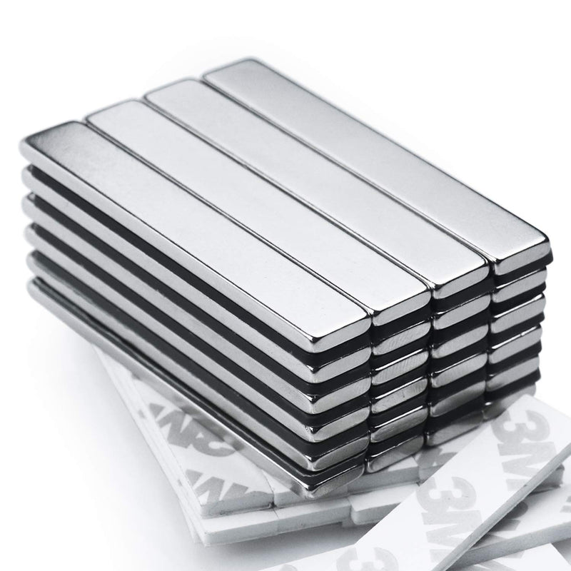 Powerful Neodymium Bar Magnets, Rare-Earth Metal Neodymium Magnet - 60 x 10 x 3 mm, Pack of 24 - LeoForward Australia
