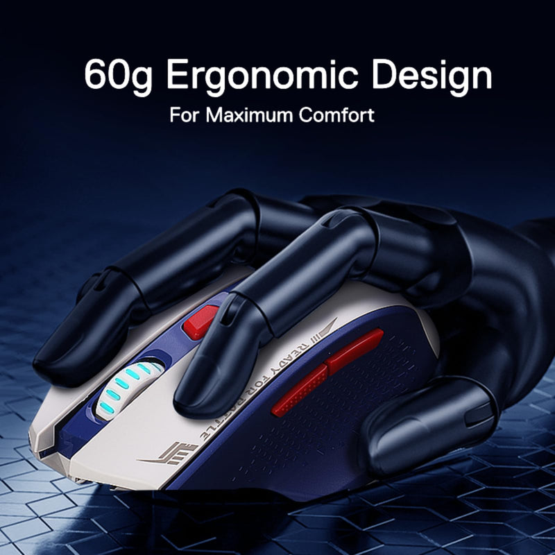  [AUSTRALIA] - Redragon M994 Wireless Bluetooth Gaming Mouse, 26000 DPI Wired/Wireless Gamer Mouse w/ 3-Mode Connection, BT & 2.4G Wireless, 6 Macro Buttons, Durable Power Capacity for PC/Mac/Laptop Blue-White