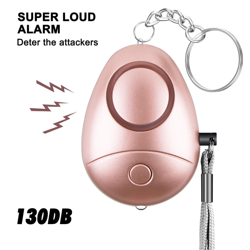  [AUSTRALIA] - Personal Alarm, Safe Sound Security Personal Alarm for Women,Kids, Elderly, Emergency Safe Personal Alarm with LED Flashlight, Keychain,Personal Alarms-safey and Self Defense Alarm 130DB Siren Song Rose Gold