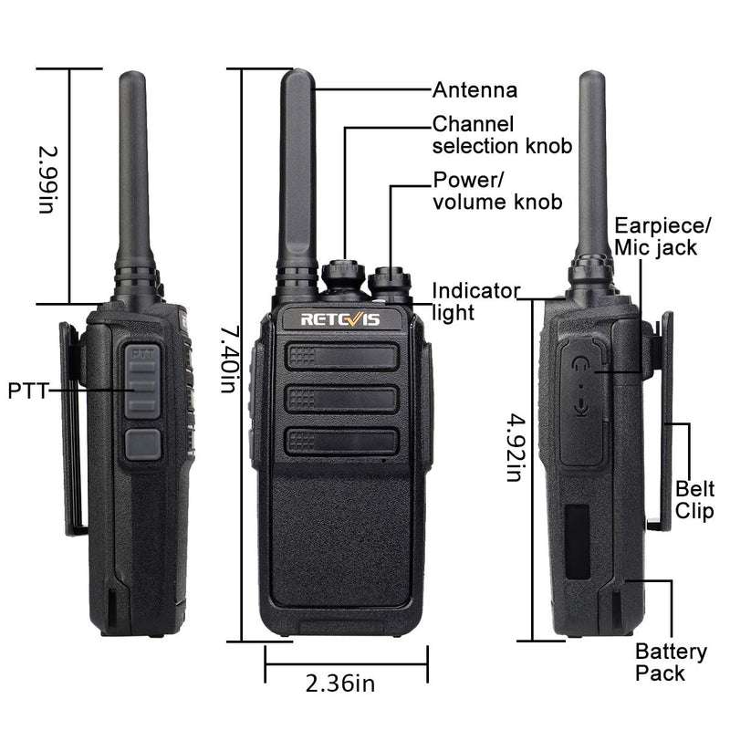 Retevis RT28 Walkie Talkies Rechargeable,Two Way Radio Long Range,VOX Handsfree USB Charging Durable,2 Way Radios for Adults,Cruise Shipping Hiking Camping Hunting(2 Pack) - LeoForward Australia