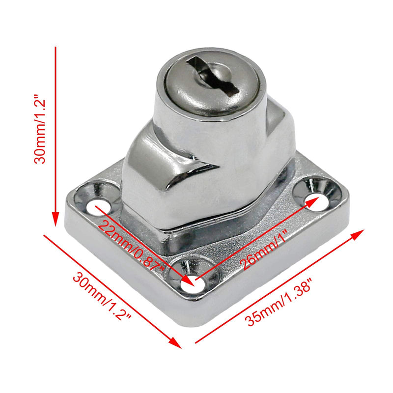  [AUSTRALIA] - Kyuionty 2Pcs Keyed Hasp Locks 2.5 Inch Twist Knob Keyed Locking Hasp, Metal Safety Hasp Latches Keyed Different for Small Doors, Cabinets (Sliver) Sliver