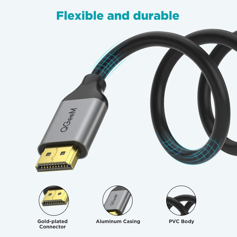 8K HDMI Cable ,QGeeM 6FT 48Gbps Ultra High Speed HDMI Cord,Compatible with Apple TV,Roku,Samsung QLED,Sony LG,Nintendo Switch,Playstation,PS5,PS4,Xbox One Series X,Ultra HD HDMI 2.1 Cable - LeoForward Australia
