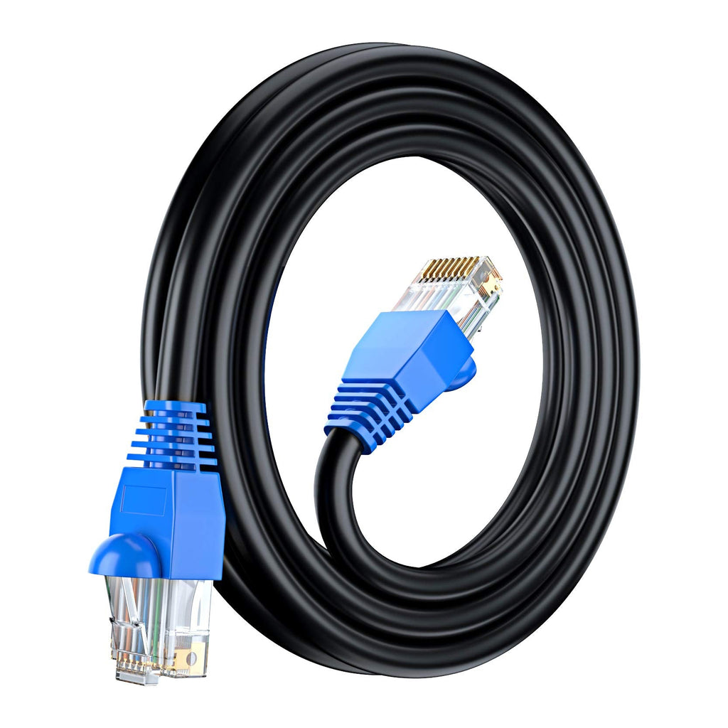  [AUSTRALIA] - Maximm Cat6 Heavy Duty Outdoor Cable 25 ft - Black - Zero Lag Pure Copper, Waterproof Ethernet Cable Suitable for Direct Burial Installations. 25 Feet