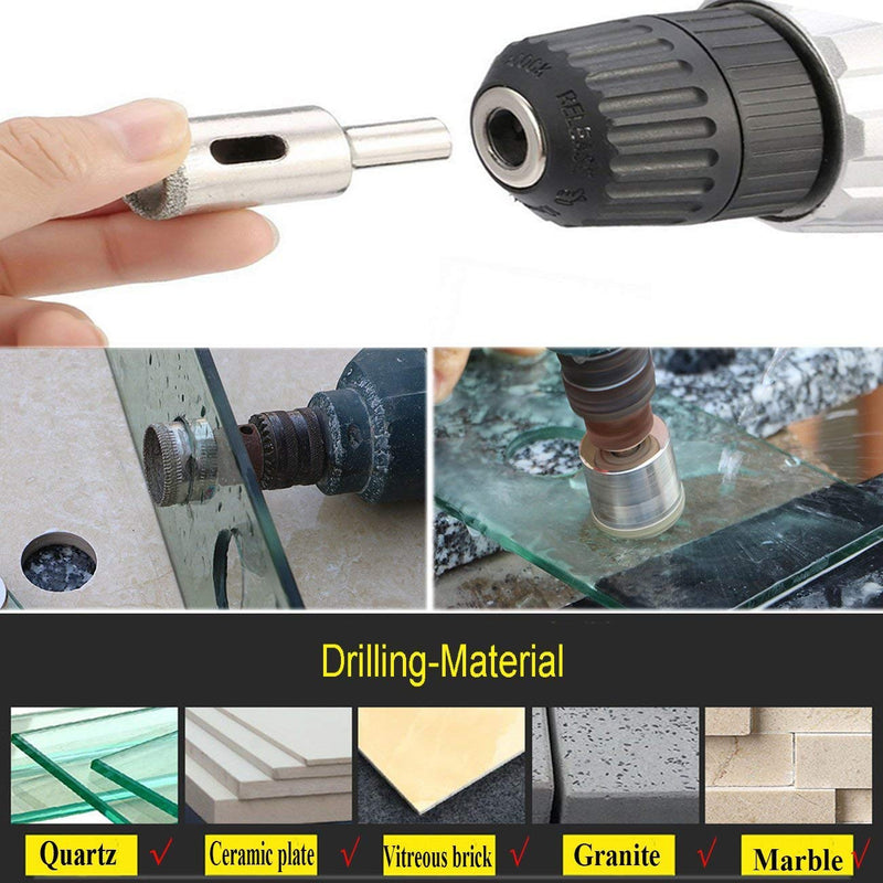 1/2" Inch Diamond Drill Bit Hole Saw for Tile Glass Marble Granite Fiberglass Ceramic Tool (5 Pack) 1/2"-5pack - LeoForward Australia