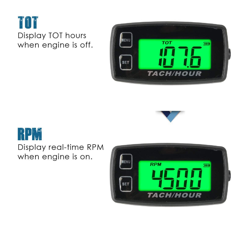  [AUSTRALIA] - Runleader speedometer with self-sufficient operating hours counter, maintenance reminder, alarm speed, backlit display, battery replaceable for ZTR lawn mower tractor generator outboard