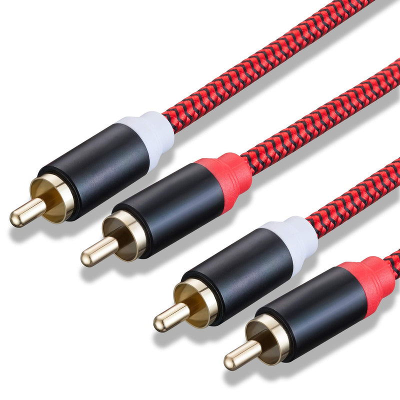  [AUSTRALIA] - RCA Cable 20Ft,2Rca Male to 2-RCA Male Audio Stereo Subwoofer Cable [Hi-Fi Sound] Nylon-Braided Auxiliary Audio Cord for Home Theater, HDTV, Amplifiers, Hi-Fi Systems,Speakers and etc(20Ft/6M) 20Ft/6M